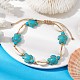 Natural Shell & Synthetic Turquoise Braided Bead Bracelets(AJEW-AN00562-02)-2