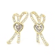 Rack Plating Brass Micro Pave Clear Cubic Zirconia Stud Earrings for Women(EJEW-M260-18G)-1