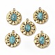 Vacuum Plating 201 Stainless Steel Natural Turquoise Pendants(STAS-C064-VC875)-1