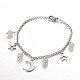 Moon & Star Stainless Steel Gemstone Charm Bracelets(BJEW-JB01935)-2