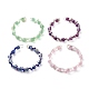 Natural & Synthetic Mixed Gemstone Beads Reiki Healing Cuff Bangles Set for Girl Women(X1-BJEW-TA00023)-1