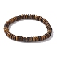 Natural Tiger Eye Disc Beaded Stretch Bracelets(BJEW-JB09515-01)-1