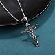 Cross Pendant Necklace with Jesus Crucifix Religious Necklace Sacrosanct Charm Neck Chain Jewelry Gift for Birthday Easter Thanksgiving Day(JN1109A)-2