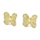 Butterfly Brass Micro Pave Cubic Zirconia Stud Earrings(EJEW-L270-12G)-2