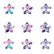 20Pcs Electroplate Glass Charms, Faceted, Star, Medium Orchid, 13.5x13.5x6.5mm, Hole: 1.2mm(GLAA-CJ0001-29)