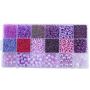 DIY 18 Style Resin & Acrylic Beads Jewelry Making Finding Kit, Round & Rice & Tube, Medium Orchid, 6.5~7x2~12x1.5~11.5mm, Hole: 0.7~2mm(DIY-NB0012-04F)