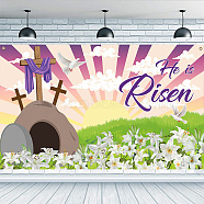 Easter Polyester Hanging Banner Sign, Rectangle with Word, Party Decoration Supplies Celebration Backdrop, Cross, 1100x1800mm(AJEW-WH0190-057)