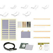 EVA Plastic Ring Size Adjustment Stickers Set, with Spiral Cord, Finger Size Gauge, Silver Polishing Cloth, Rectangle, Gold, Sticker: 3~45.5x32mm, 3 colors, 19pcs/color, 57pcs/set(FIND-PW0021-15B)