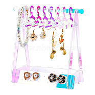 Transparent Acrylic Earring Display Stand, AB Color, Coat Hanger Shape, Clear, Finish Product: 15.2x8.2x15.5cm, Hole: 2mm, about 13pcs/set, 1 set/box(EDIS-HY0001-03B)