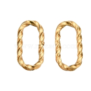 304 Stainless Steel Jump Rings, Open Jump Rings, Twisted, Rectangle Ring, Real 18K Gold Plated, 15 Gauge, 12x6x1.5mm, Inner Diameter: 3.5x10mm(STAS-G310-35G)