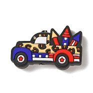 Independence Day Silicone Focal Beads, Silicone Teething Beads, Vehicle, 19x30.5x8.5mm, Hole: 3.5mm(SIL-R147-01H)