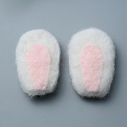 Felt Rabbit Ear Ornament Accessories, for DIY Doll, Hair Band, Punch Embroidery Decoration, White, 51.5x30x11mm(FIND-WH0032-52A)