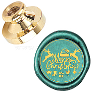 Wax Seal Brass Stamp Head, for Wax Seal Stamp, Christmas Themed Pattern, 25x14.5mm(AJEW-WH0209-394)