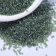 MIYUKI Delica Beads, Cylinder, Japanese Seed Beads, 11/0, (DB1227) Transparent Olive Luster, 1.3x1.6mm, Hole: 0.8mm, about 2000pcs/10g(X-SEED-J020-DB1227)