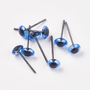 Craft Glass Doll Eyes, with Iron Pin, for Needle Felting Dolls, Amigurumi dolls, Polymer Clay Projects, The Pins Vary in Length, Cornflower Blue, 8mm(DIY-WH0020-B03-8mm)