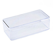 Rectangle Polystyrene Bead Storage Container, with Cover, for Jewelry Beads Small Accessories, Clear, 175x85x56mm(CON-N011-033)