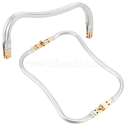 Aluminium Alloy Tube Purse Frames, Letter M Shaped, Silver, 9.3x24.1x2.05cm(DIY-WH0430-525)