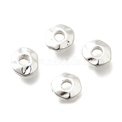 Alloy Beads, Long-Lasting Plated, Rack Plating, Flat Round, Silver, 6x6.5x2.5mm, Hole: 2mm(FIND-M057-01S)