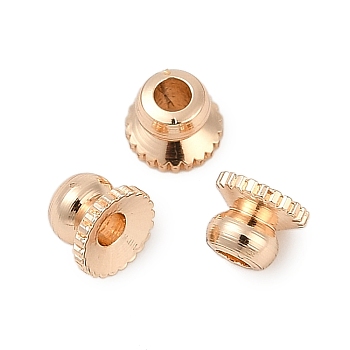 Brass Bead Caps, Lead Free, Long-Lasting Plated, Rack Plating, Light Gold, 4x3mm, Hole: 1.5mm