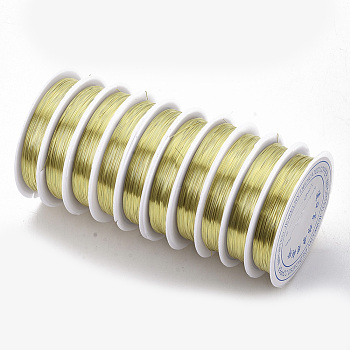 Round Copper Jewelry Wire, Gold, 24 Gauge, 0.5mm, about 26.24 Feet(8m)/roll, 10 rolls/group