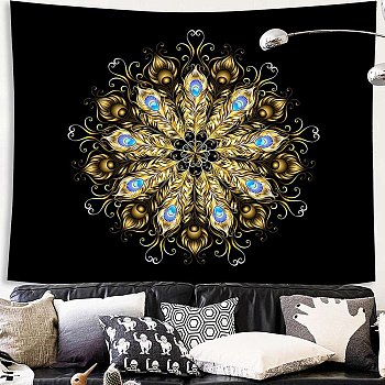 Polyester Wall Hanging Tapestry, for Bedroom Living Room Decoration, Rectangle, Flower, 1300x1500mm