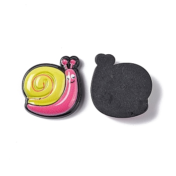 Opaque Resin Cabochons, Snail, Yellow, 19x19.5x5mm