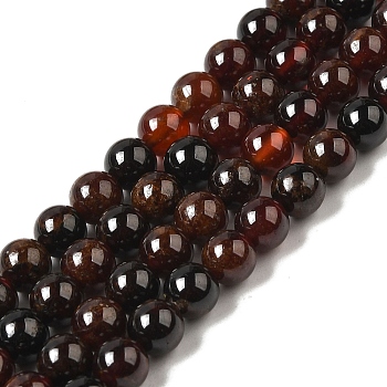 Natural Garnet Beads Strands, Round, 6mm, Hole: 0.8mm, about 60pcs/strand, 15.16''(38.5cm)