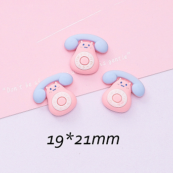 Opaque Resin Cabochons, Phone, Pink, 19x21mm
