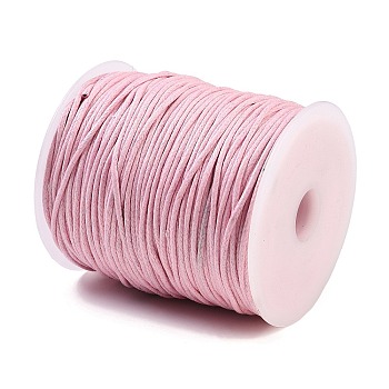 Waxed Cotton Thread Cords, Macrame Artisan String for Jewelry Making, Pink, 1.5mm, about 100 yards/roll