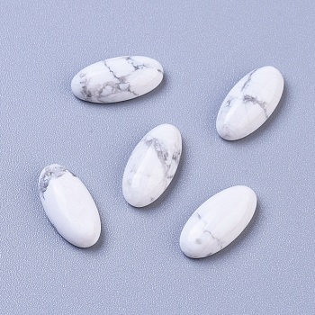 Natural Howlite Cabochons, Oval, 14x7x4mm