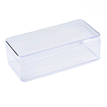 Rectangle Polystyrene Bead Storage Container, with Cover, for Jewelry Beads Small Accessories, Clear, 175x85x56mm