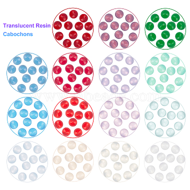Translucent Resin Cabochons(RESI-SC0001-38B)-3