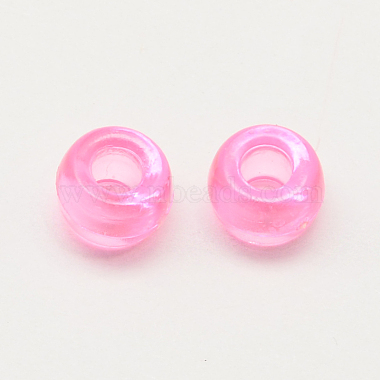 9mm Pink Barrel Acrylic European Beads