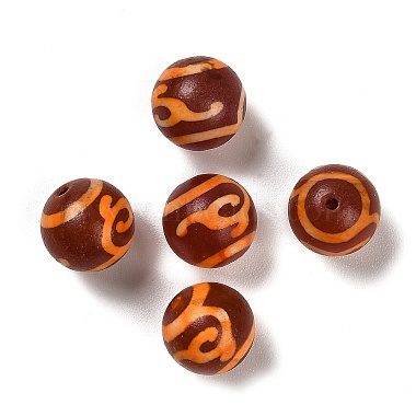 Dark Red Round Tibetan Agate Beads