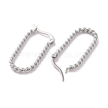 Titanium Steel Twist Rope Oval Hoop Earrings for Women(EJEW-A074-01P)-2