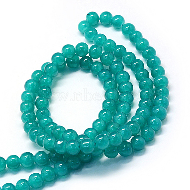 Chapelets de perles rondes en verre imitation jade peint(DGLA-Q021-6mm-07)-3