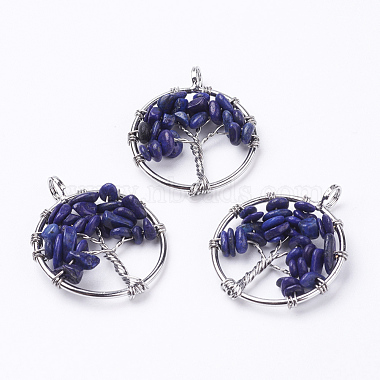 Natural Lapis Lazuli Pendants(X-G-E419-01P)-2