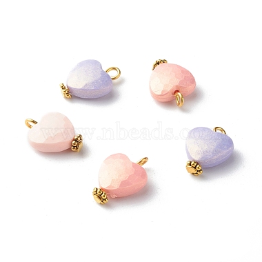 Golden Mixed Color Heart Acrylic Pendants