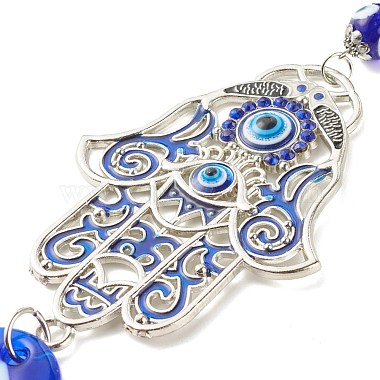 Glass Turkish Blue Evil Eye Pendant Decoration(HJEW-I008-06AS)-3