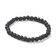 Bracelets extensibles en perles de verre rondes mates pour adolescentes femmes(BJEW-A117-B-23)-2