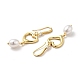 Boucles d'oreilles pendantes coeur avec perle d'imitation ABS(EJEW-F288-22G)-2
