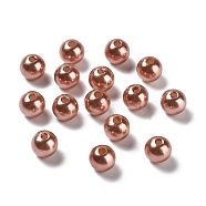 Imitation Pearl Acrylic Beads, Dyed, Round, Rosy Brown, 8x7.5mm, Hole: 2mm, about 1900pcs/pound(PL610-12-01)
