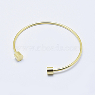 Eco-Friendly 316 Surgical Stainless Steel Cuff Bangle Making, with Removable Column Beads, Long-Lasting Plated, Real 18K Gold Plated, 2-1/2 inch(63mm)(STAS-I078-02G-NR)