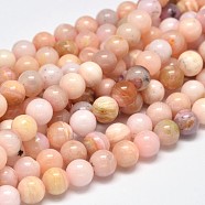 Round Natural Pink Opal Bead Strands, 8mm, Hole: 1mm, about 47pcs/strand, 15.5 inch(G-F289-23-8mm)