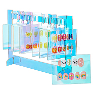 Elite 1 Set Acrylic Nail Art Display Boards, False Nail Sample Display Stand with 10Pcs Hanging Hooks, Colorful, 8x19x13.5cm(ODIS-PH0001-62A)