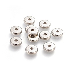 CCB Plastic Beads, Flat Round, Platinum, 8x2mm, Hole: 2mm(CCB-F016-08P)