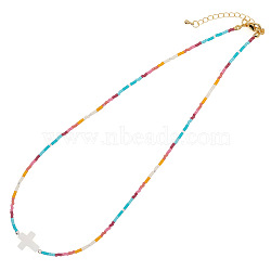 Shell Cross Heart Star Glass Beaded Necklaces(OF4261-2)