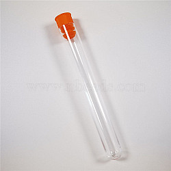 Transparent Sealed Bottles, Beading Sewing Embroidery Cross-Stitch Needle Storage Tube, Dark Orange, 11x1cm(PW23020482564)