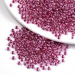 12/0 Glass Seed Beads, Transparent Inside Colours Luster, Round Hole, Round, Old Rose, 12/0, 2~2.5x1.5~2mm, Hole: 0.8mm, about 3333pcs/50g(X-SEED-A015-2mm-2209)