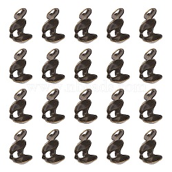 Iron Bead Tips, Calotte Ends, Clamshell Knot Cover, Antique Bronze, 8x4mm, Hole: 1.5mm, Inner Diameter: 3mm(IFIN-FS0001-29AB)